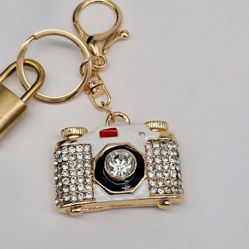 LV Gold Padlock & Key 🔒 Authentic Louis Vuitton Bag Unbranded Camera Charm - Picture 6 of 8
